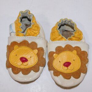 Robeez Unisex Baby 0-6 months Tan Yellow Lion Soft Sole Shoe Newborn 6M Leather